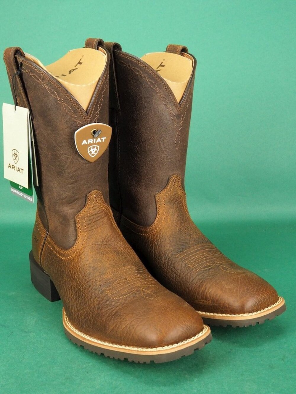 NEW Ariat Hybrid Grit Western Boot Mens 10 D Medium Earth/Alamo Brown Square Toe